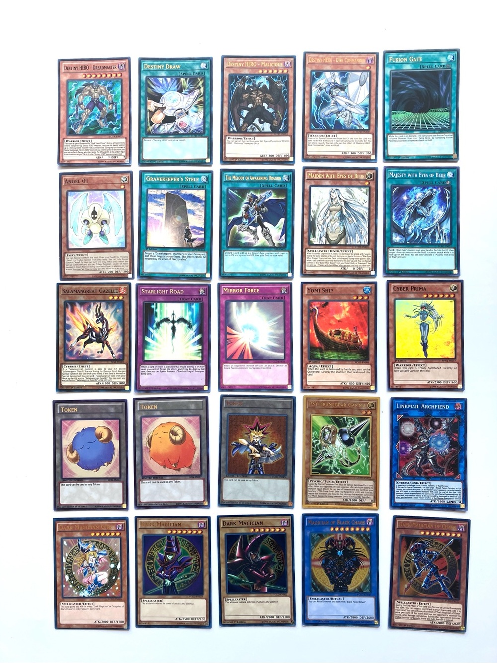 Holographic Yu-Gi-Oh! 25 Card Foil Lot Dark Magician Girl Destiny HERO Foils